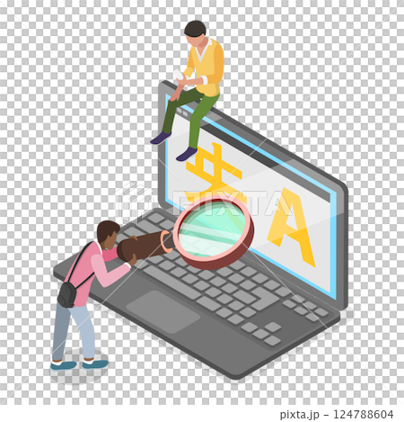3D Isometric Flat Illustration of Online Translator. Item 3 3D Isometric Flat Illustration of Online Translator. Item 3 124788604