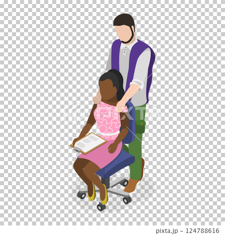 3D Isometric Flat  Illustration of Sexual Harassment. Item 1 124788616