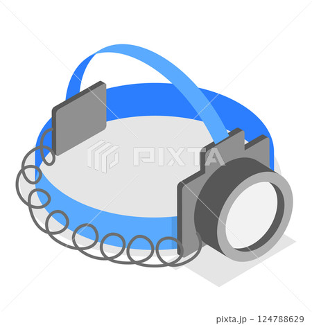 3D Isometric Flat  Set of Flashlights. Item 1 124788629