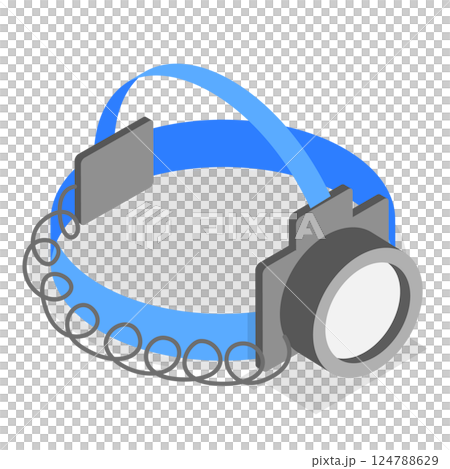 3D Isometric Flat  Set of Flashlights. Item 1 124788629