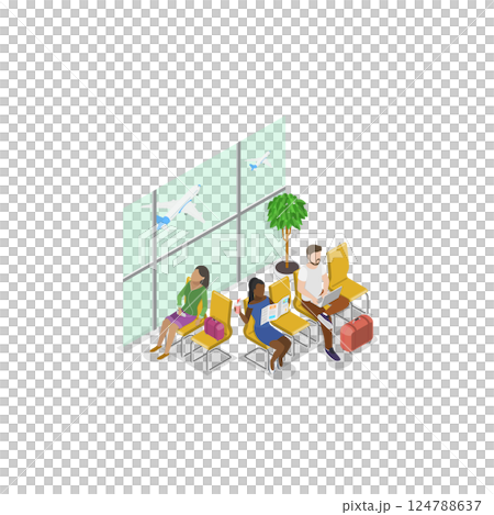 3D Isometric Flat Set of Airport Scenes. Item 1 3D Isometric Flat Set of Airport Scenes. Item 1 124788637