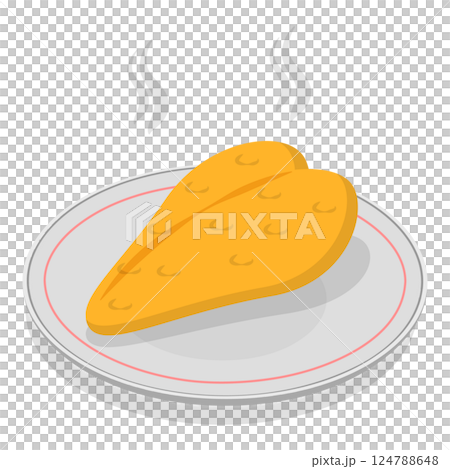3D Isometric Flat Illustration of How To Prepare Chicken Schnitzel. Item 8 3D Isometric Flat Illustration of How To Prepare Chicken Schnitzel. Item 8 124788648