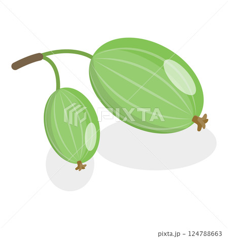 3D Isometric Flat  Set of Berries. Item 8 124788663