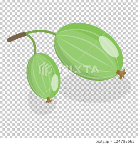 3D Isometric Flat  Set of Berries. Item 8 124788663