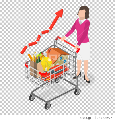 3D Isometric Flat Illustration of Cost Of Living. Item 3 3D Isometric Flat Illustration of Cost Of Living. Item 3 124788697