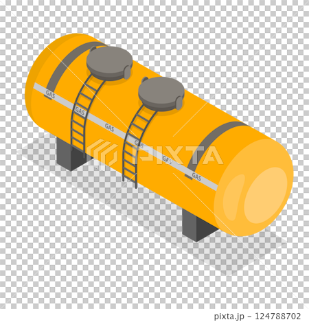 3D Isometric Flat  Illustration of Gas Cylindrical Containers. Item 6 124788702