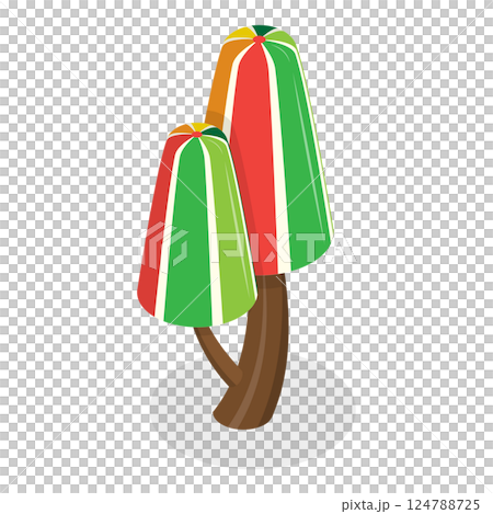 3D Isometric Flat  Set of Fantasy Sweet Land Elements. Item 1 124788725