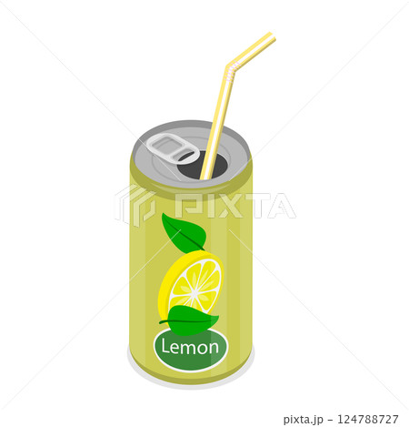 3D Isometric Flat  Set of Soda Drinks. Item 3 124788727