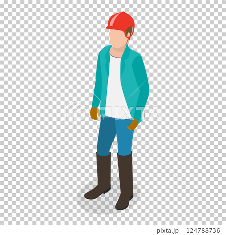 3D Isometric Flat Set of Equestrian Elements. Item 4 3D Isometric Flat Set of Equestrian Elements. Item 4 124788736