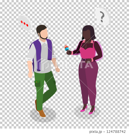 3D Isometric Flat  Illustration of Mass Media. Item 3 124788742