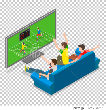 3D Isometric Flat  Illustration of Friends Time Together. Item 3 124788753