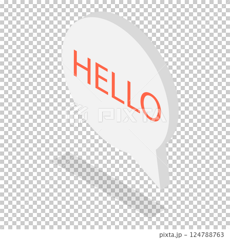 3D Isometric Flat  Set of Dialogue Speech Bubbles. Item 7 124788763