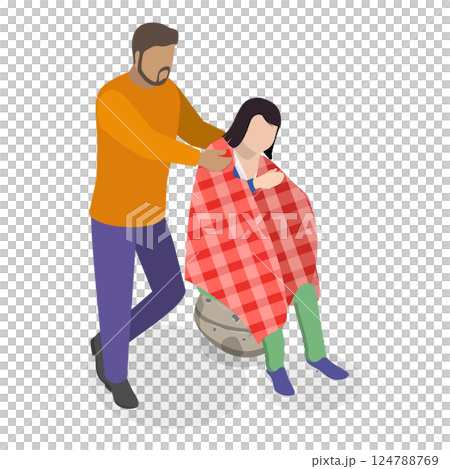 3D Isometric Flat  Illustration of Medical First Aid. Item 3 124788769