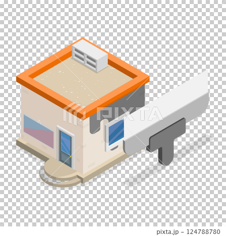 3D Isometric Flat  Set of Home Repairs. Item 1 124788780