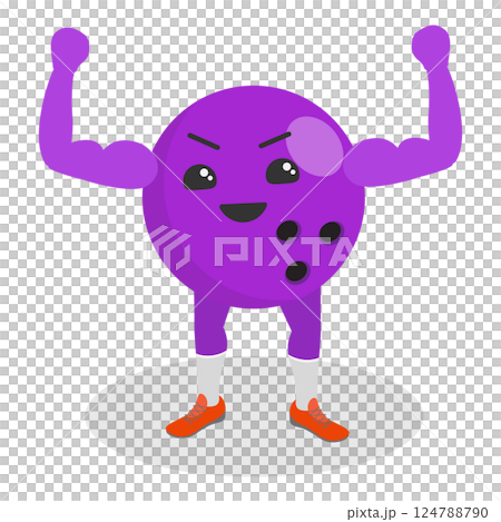 3D Isometric Flat Set of Cartoon Sport Ball Mascot. Item 5 3D Isometric Flat Set of Cartoon Sport Ball Mascot. Item 5 124788790