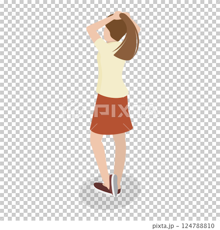 3D Isometric Flat  Illustration of Styling Procedures. Item 1 124788810