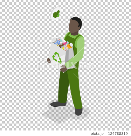 3D Isometric Flat  Illustration of Recycling. Item 3 124788819