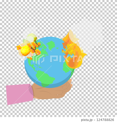 3D Isometric Flat Illustration of Climate Change. Item 3 3D Isometric Flat Illustration of Climate Change. Item 3 124788826