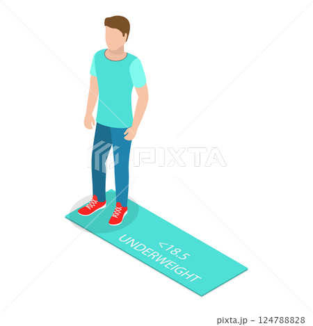 3D Isometric Flat  Illustration of Body Mass Index. Item 5 124788828