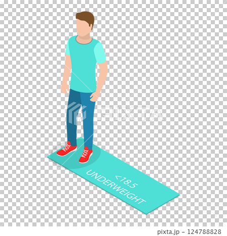 3D Isometric Flat  Illustration of Body Mass Index. Item 5 124788828