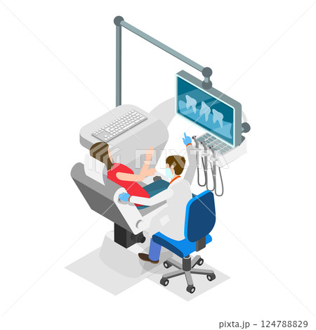 3D Isometric Flat  Illustration of Health Exam. Item 2 124788829