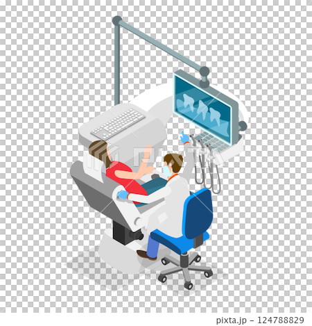 3D Isometric Flat  Illustration of Health Exam. Item 2 124788829