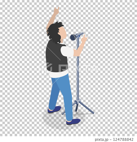 3D Isometric Flat Illustration of Rock Musicians. Item 8 3D Isometric Flat Illustration of Rock Musicians. Item 8 124788842