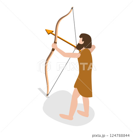 3D Isometric Flat  Set of Stone Age Elements. Item 5 124788844