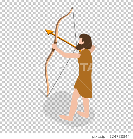 3D Isometric Flat  Set of Stone Age Elements. Item 5 124788844