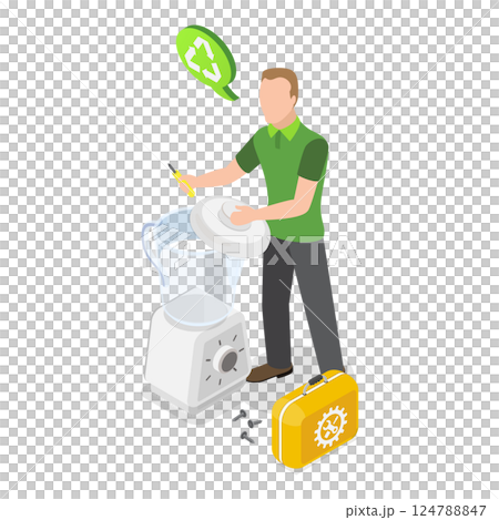 3D Isometric Flat  Illustration of Zero Waste. Item 1 124788847