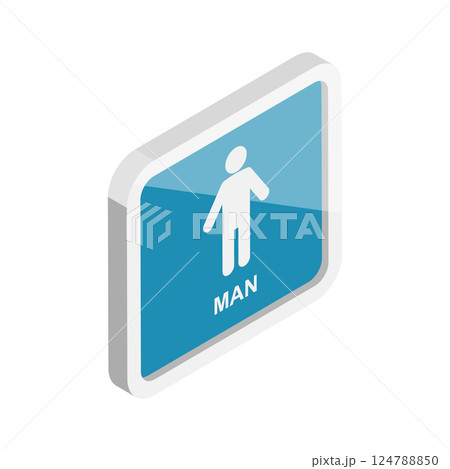 3D Isometric Flat  Set of Restroom Signs. Item 2 124788850