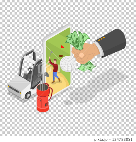 3D Isometric Flat Illustration of People Bet On Sports Online. Item 1 3D Isometric Flat Illustration of People Bet On Sports Online. Item 1 124788851