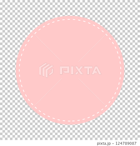 簡單可愛的粉紅色圓形 - 框架和裝飾插畫素材 124789087