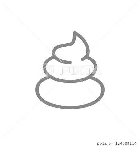Poop line icon. Pile of shit symbol. Vector illustration. 124789114