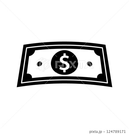 Money black icon. Investment and business concept. Vector illustration. 124789171
