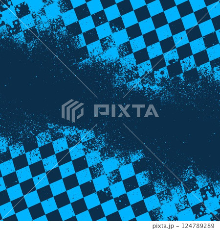 Checkered blue grunge wallpaper 124789289