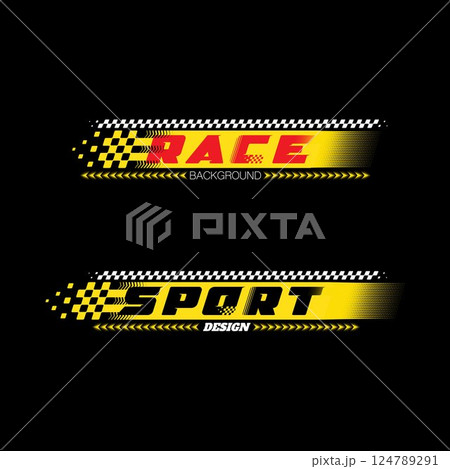 Colourful race label designs 124789291