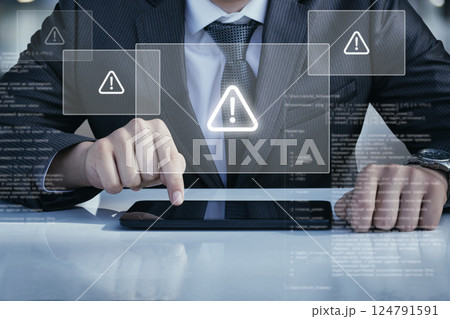 Digital threat warning in cyberspace. 124791591