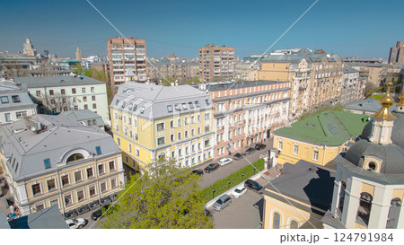 Panoramic view of the building from the roof of center Moscow timelapse, Russia Panoramic view of the building from the roof of center Moscow timelapse, Russia 124791984
