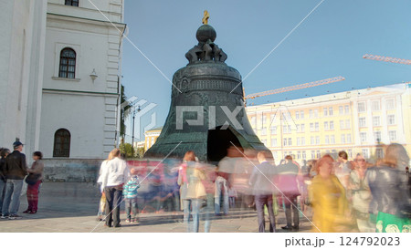 View of the Tsar-bell King Bell in Moscow Kremlin timelapse hyperlapse. Russia View of the Tsar-bell King Bell in Moscow Kremlin timelapse hyperlapse. Russia 124792023