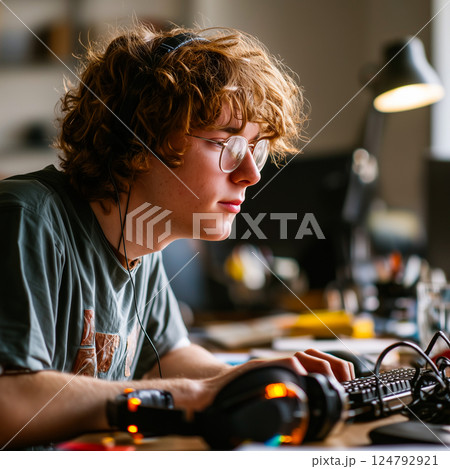 Female psychologist and little boy playing with xylophone in office. World Autism Awareness Day Female psychologist and little boy playing with xylophone in office. World Autism Awareness Day 124792921