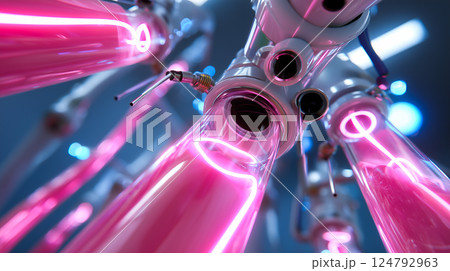 Inside view of a root canal being cleaned and sealed by autonomous nanobots Inside view of a root canal being cleaned and sealed by autonomous nanobots 124792963