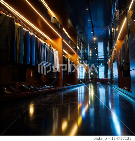 A luxury store with men clothing. 124793123