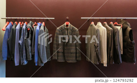 Luxury store with men clothing. Luxury store with men clothing. 124793292