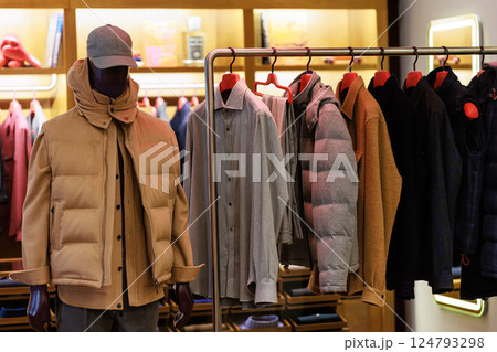 Luxury store with men clothing. Luxury store with men clothing. 124793298