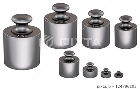 Calibration weights. Scale Weight Set, 3D...のイラスト素材 [124796103] - PIXTA