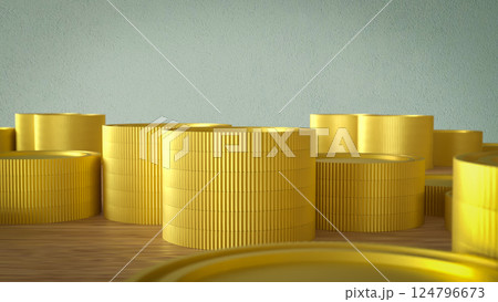 The Gold coins for Business concept 3d Rendering. The Gold coins for Business concept 3d Rendering. 124796673
