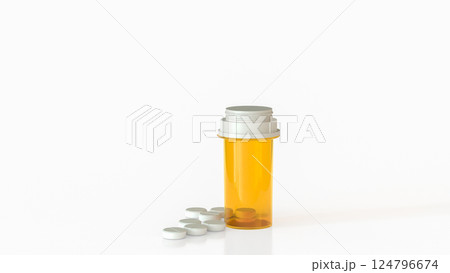 The Medicine Bottle for Health or medical concept 3d Rendering. 124796674