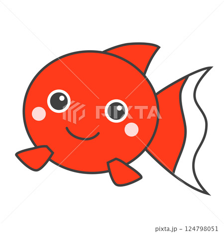 かわいい金魚のイラスト 124798051
