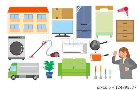 新生活用品のイラスト 124798377